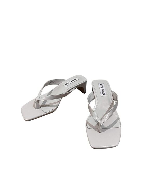 Steve Madden Shoes - Steve Madden Shoes Womens Size 6.5 Bone Tiffie Thong Kitten Heel Dress Sandals
